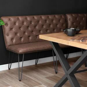 Industrial Brown 140cm Studded Back Bench