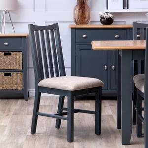 Gloucester Midnight Grey Painted Dining Chair Fabric Seat