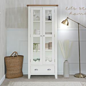 Chester White Painted Oak Glass Display Cabinet
