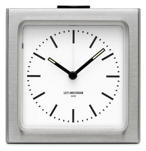 LEFF Amsterdam Block Alarm Clock Stainless Steel - White