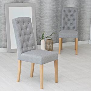 Salerno Light Grey Classic Button Back Dining Chair