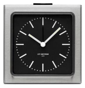 LEFF Amsterdam Block Alarm Clock Stainless Steel - Black