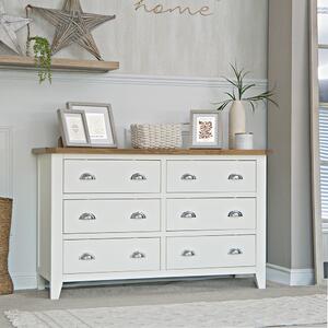Chester White Painted Oak Chest of 6 Drawers