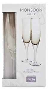 Monsoon Lucille Gold Champagne Flute (Pack Of 2)
