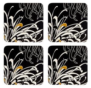 Monsoon Chrysanthemum Charcoal 4 X Coasters