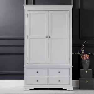 Florence Grey Painted 2 Door Wardrobe with Drawers