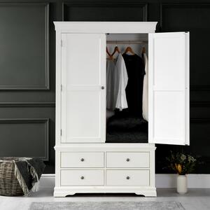 Florence White Painted 2 Door Wardrobe with Drawers
