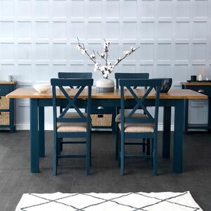 Rutland Blue Painted Oak 1.6m Extending Dining Table
