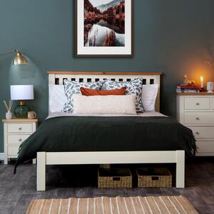 Salisbury Ivory Painted Oak Double Bed Frame