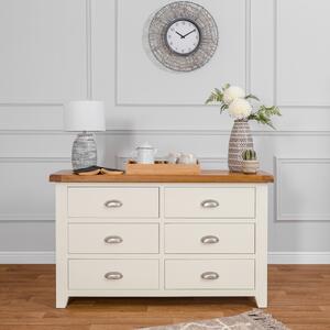 Hampshire Ivory Painted Oak Chest of 6 Drawers