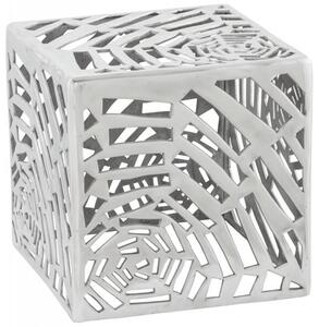 Modern Brushed Metal Cube Spider Web Style Side Table