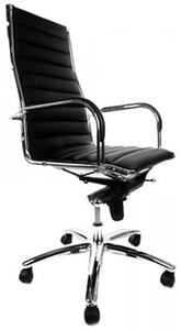 Professional Tall Leather Ribbed Office Chair