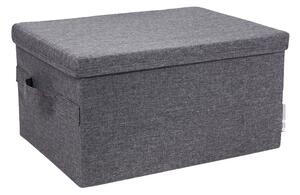 Grey Fabric Storage Box with Lid by Bigso Sweden, Medium