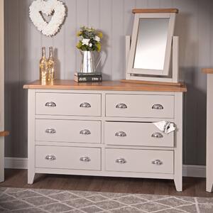 Chester Stone Painted Oak Chest of 6 Drawers