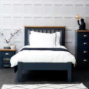 Rutland Blue Painted Oak Single Bed Frame