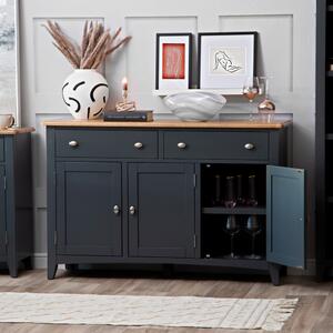 Gloucester Midnight Grey Painted 3 Door 2 Drawer Large Sideboard