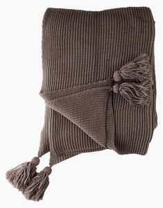 Hand Knitted Brown Throw - Mud by Cozy Living