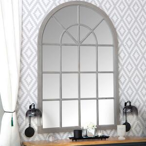 Toulouse Small Grey Arched Window Mirror 90 x 135cm