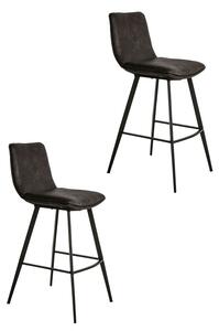 Persis Bar Stool in Anthracite, Set of Two
