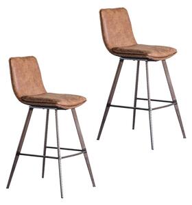 Persis Bar Stool in Brown, Set of Two