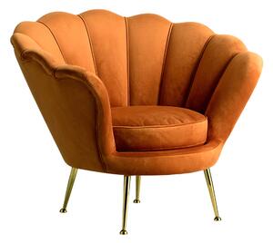 Brooke Velvet Armchair in Rust Orange