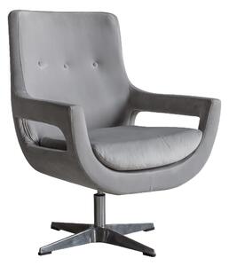Plover Grey Velvet Swivel Chair