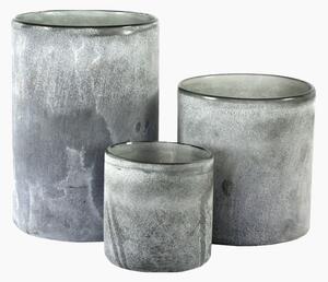 Grey Frosted Candle Holder, Small