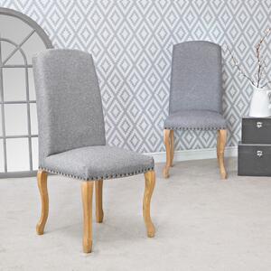 Lucerne Light Grey Luxury Dining Chair With Studs