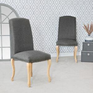 Lucerne Dark Grey Luxury Dining Chair With Studs