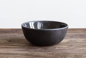 Lille Serving Bowls - Black & White, Large Black Bowl