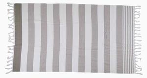 Striped Bath Towels 100% Organic Cotton, Grey & White