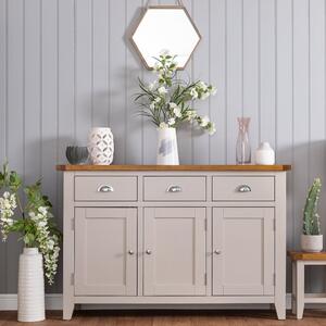 Chester Stone Painted Oak 3 Door Large Sideboard