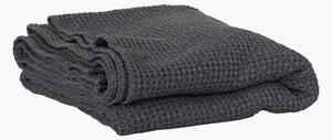 Miro Large Cotton Blanket in Dark Grey