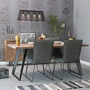 Industrial Oak 1.4m Fixed Top Dining Table