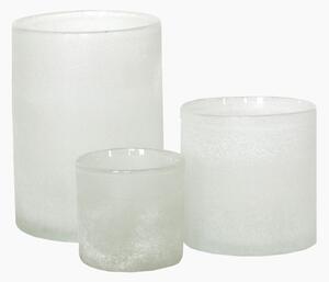 White Frosted Candle Holder, Small