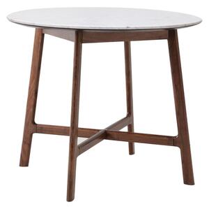 Palma Acacia and Marble Round Dining Table