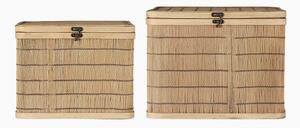 Set of 2 Large Bamboo Storage Boxes