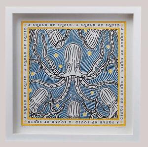 Fee Greening Signed Collective Noun Print - A Squad of Squid