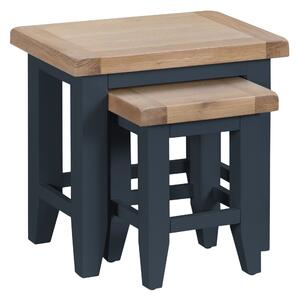 Suffolk Midnight Grey Painted Oak Nest Of 2 Tables