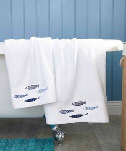 Damart Fish Embroidered Towel