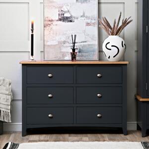 Gloucester Midnight Grey Painted Chest of 6 Drawers