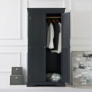 Florence Midnight Grey Painted Double Wardrobe