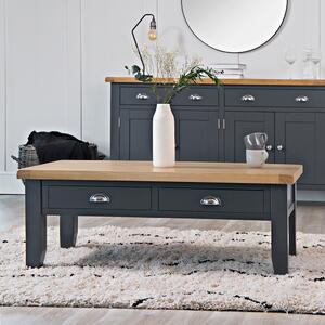 Suffolk Midnight Grey Painted Oak Large Coffee Table