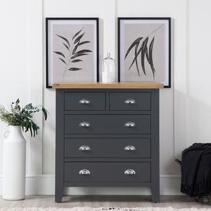 Suffolk Midnight Grey Painted Oak 2 Over 3 Chest