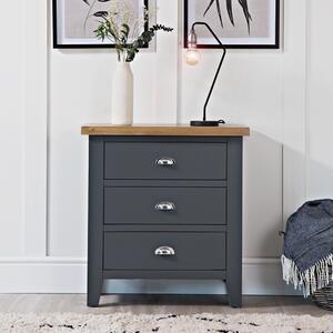 Suffolk Midnight Grey Painted Oak Chest of 3 Drawers