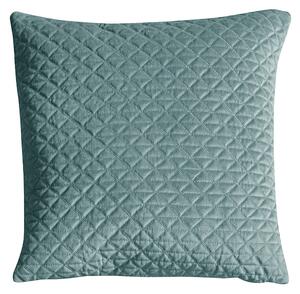 Revna Plush Quilted Cushion in Duck Egg Blue