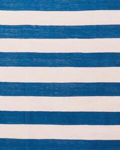 Elm Handwoven Cotton Dhurrie Runner - Blue - 3x10ft