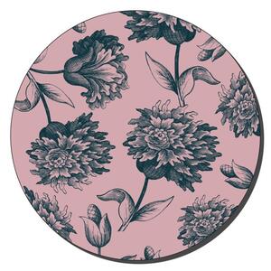 Denby Rose Engraved Floral Round Set Of 6 Coasters