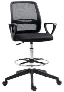 Vinsetto Drafting Chair, Ergonomic Mesh Back with Adjustable Height & Footrest, 360 Swivel