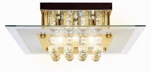 HOMCOM Crystal Chandelier Ceiling Mount Pendant Light Lamp Modern Illumination Fabric, 40L x 40W x 16 Hcm
